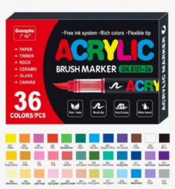 GUANGNA – ENSEMBLE DE 36 MARQUEURS ACRYLIQUES À POINTE PINCEAU